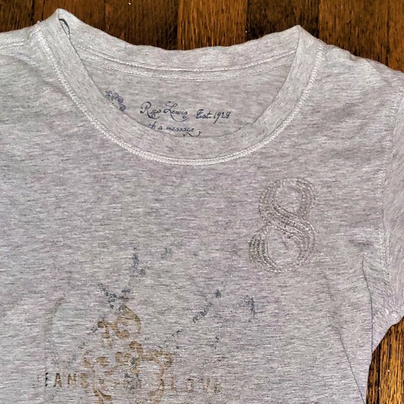 5 for $25! Rica Lewis Graphic/Sequin Gray T-Shirt - S - Picture 2 of 3